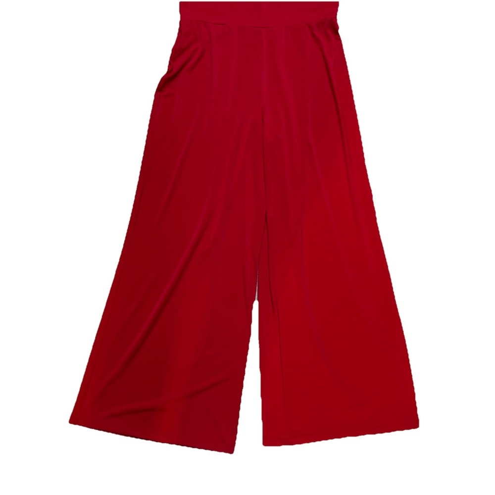 Lauren Ralph Lauren Jumpsuit Women X-Large Red Crepe Stretch Wide Leg - Picture 9 of 9